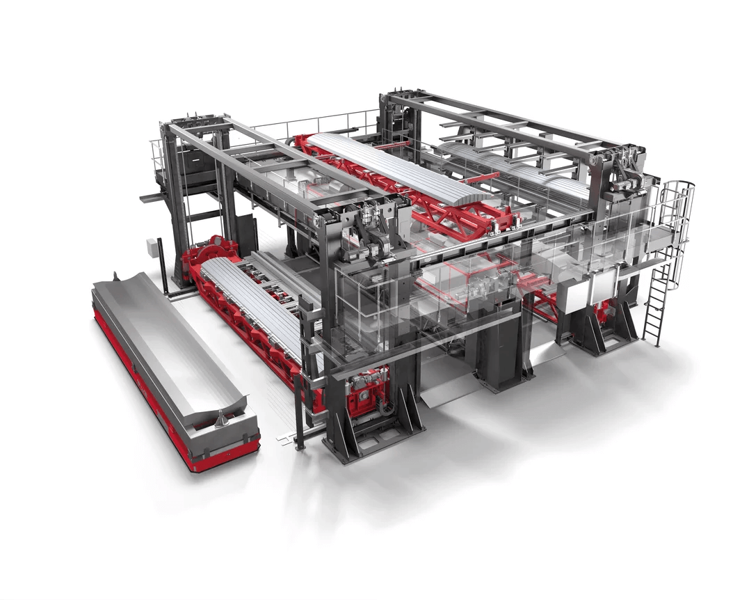 Hot Drape forming line for stringer production